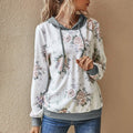 Floral Print Drawstring Hoodie