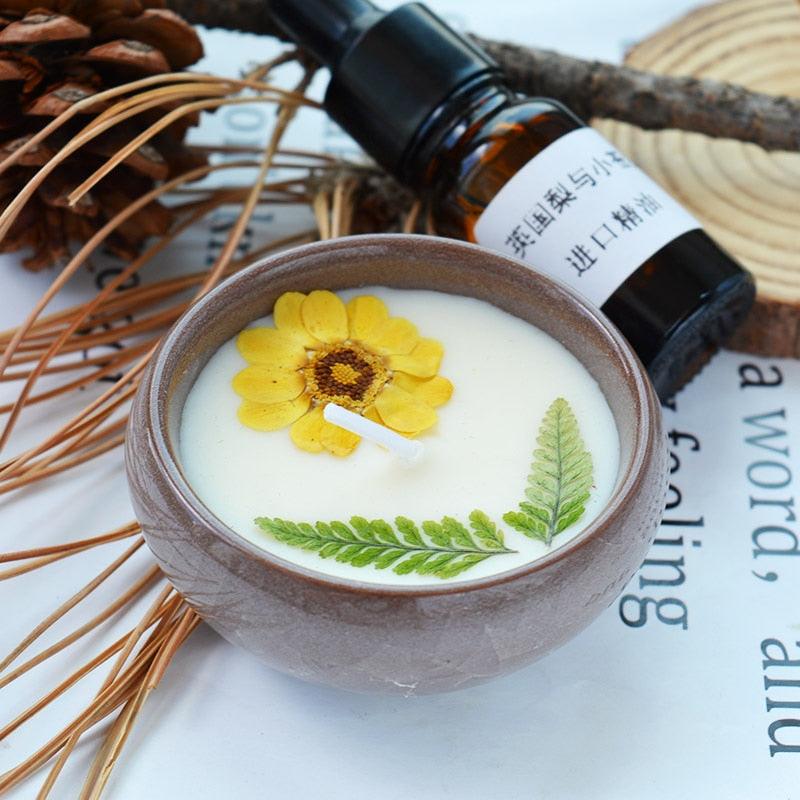 Flower Aromatherapy Candle Soy Wax Home Decorative Scented Candles  Portable Travel Jar Aromatherapy Candles Set Used for Stress Relief in Bath Yoga Sleep Ideal for Thanksgiving Christmas Birthday Wedding Party Home Decoration Aroma Candles