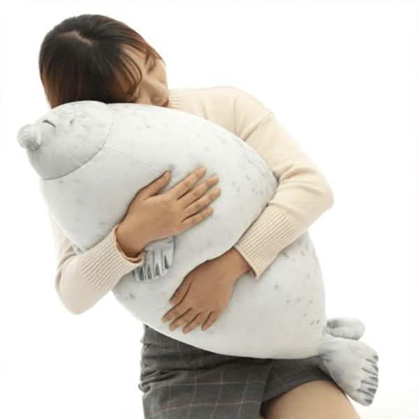 Fluffy Plush Seal Pillow