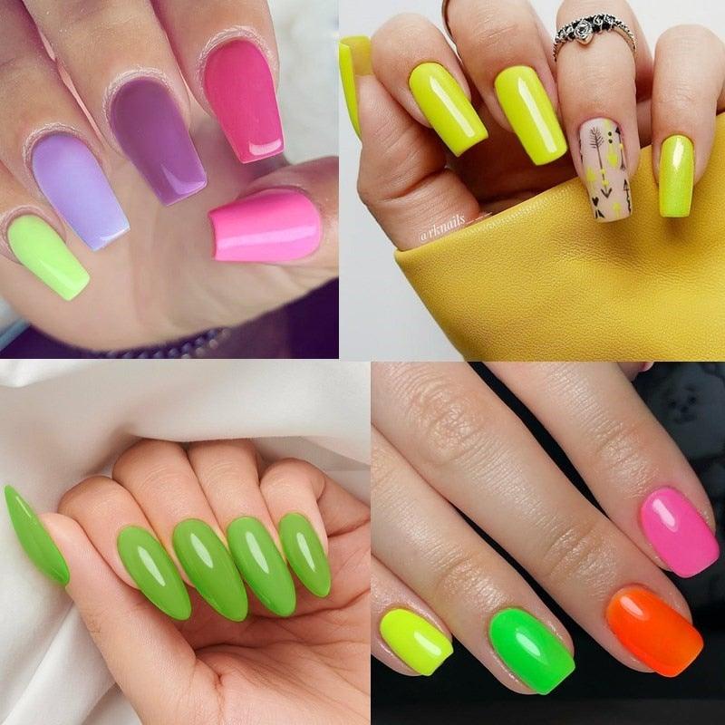 Fluorescent Gel Nail Polish Yellow Green High Quality Colors UV Strong Matte Effect Luxury Design For Girls and Women