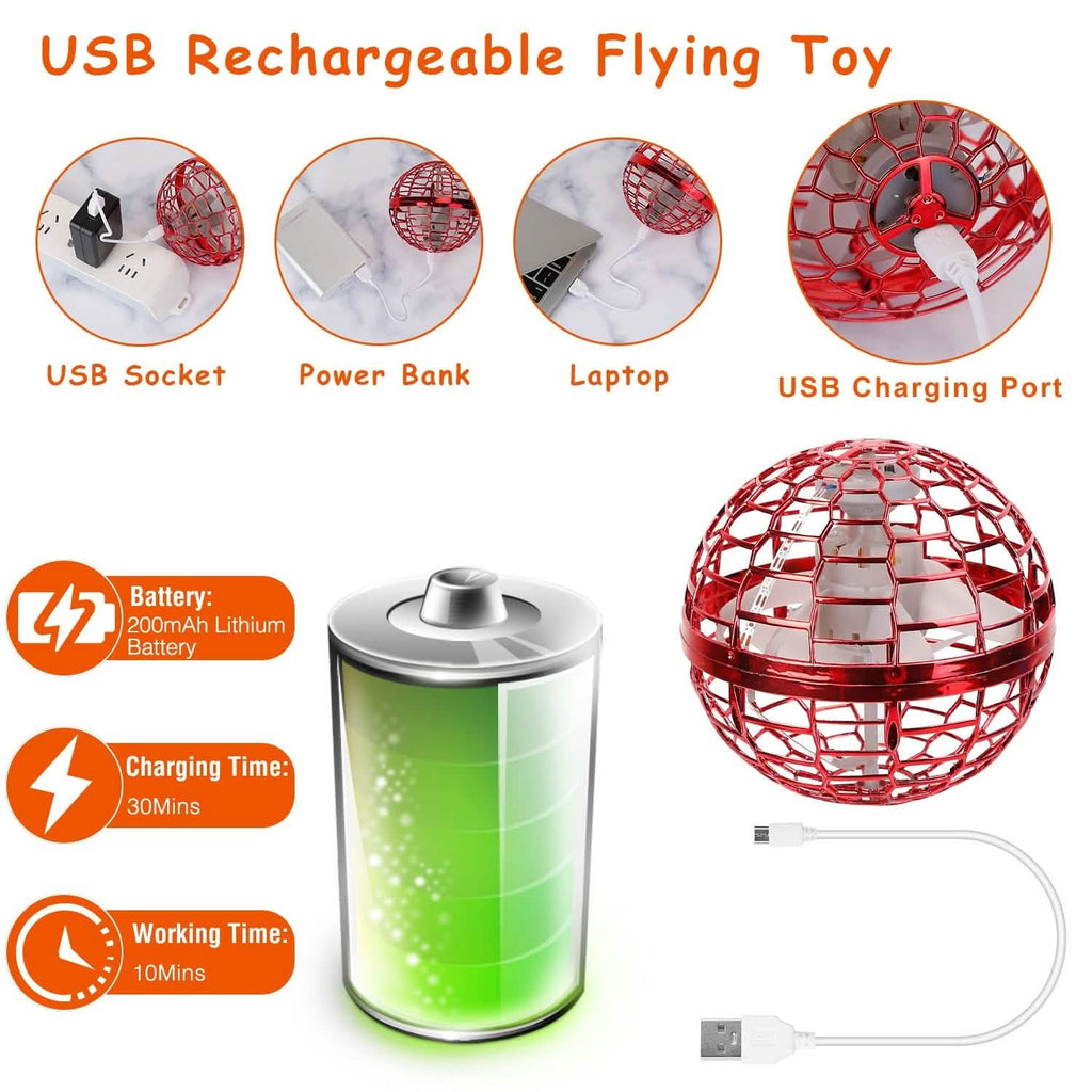 Flying Ball Toys 360¬∞ Rotating Hand Controlled Flying Orb Hover Ball with RGB Lights
