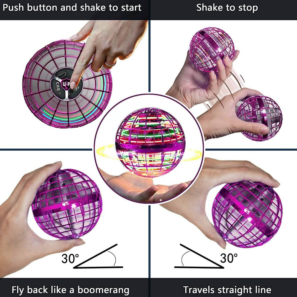 Flying Orb Ball Rechargeable Boomerang Spinner UFO Drone Toy
