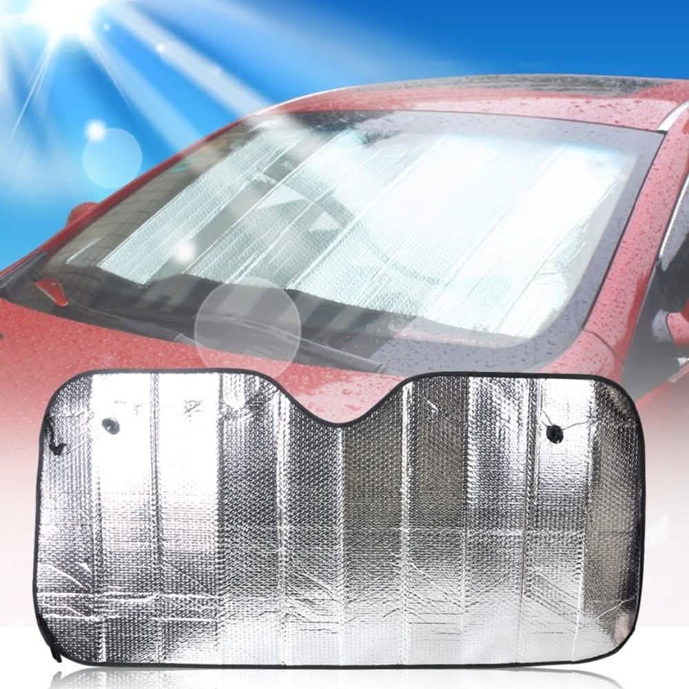 Fold-Up Reflective Windshield Sun Shade with Suction Cups