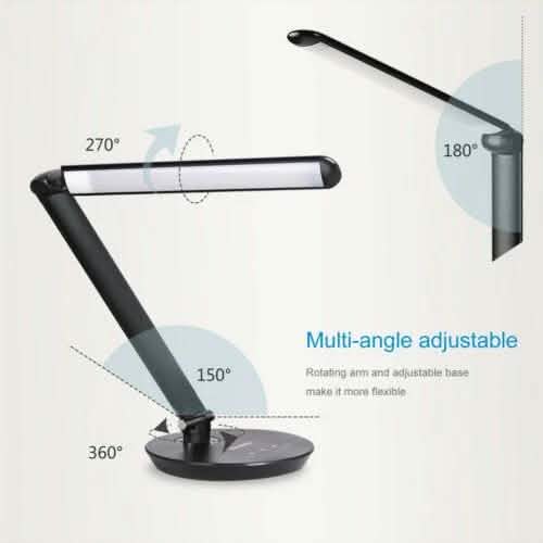 Foldable AC LED Desk Table Lamp Adjustable Touch Reading USB Rechargeable Port