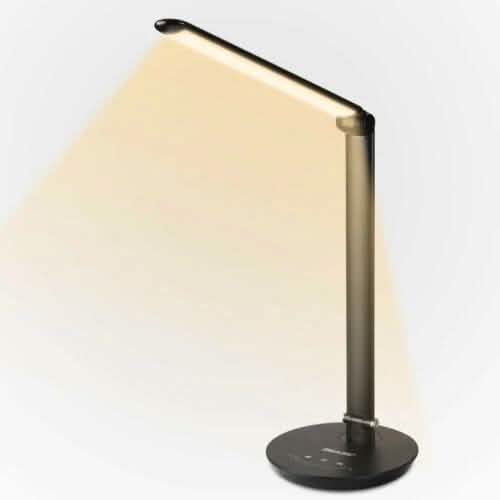 Foldable AC LED Desk Table Lamp Adjustable Touch Reading USB Rechargeable Port