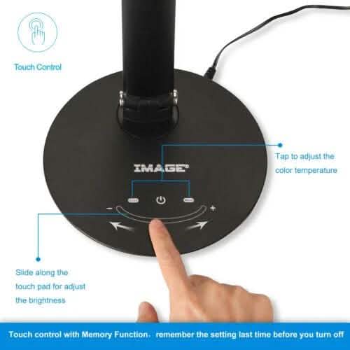 Foldable AC LED Desk Table Lamp Adjustable Touch Reading USB Rechargeable Port
