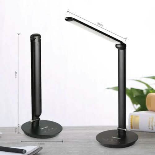 Foldable AC LED Desk Table Lamp Adjustable Touch Reading USB Rechargeable Port