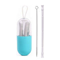 Foldable and Reusable Silicone Drinking Straw with Case