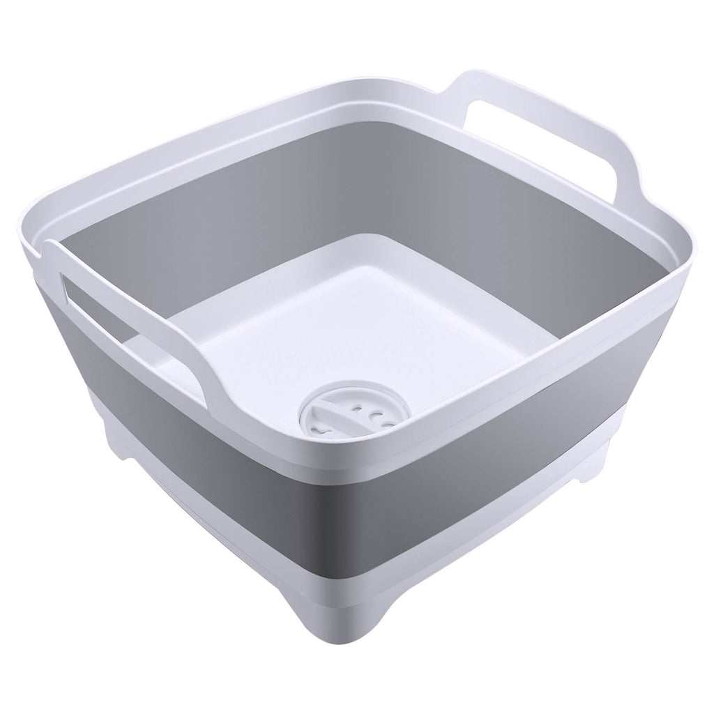 Foldable Dish Tub Washing Basin Collapsible Draining Pan Strainer Food Basket
