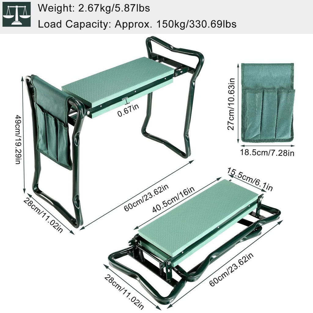 Foldable Garden Kneeler Seat with Kneeling Soft Cushion Pad