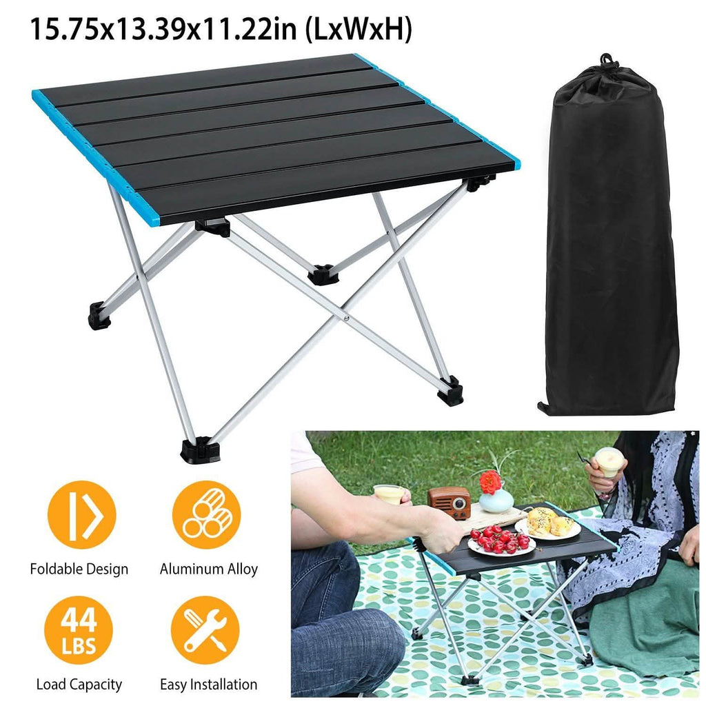 Folding Camping Table Aluminum Alloy Collapsible with Carry Bag
