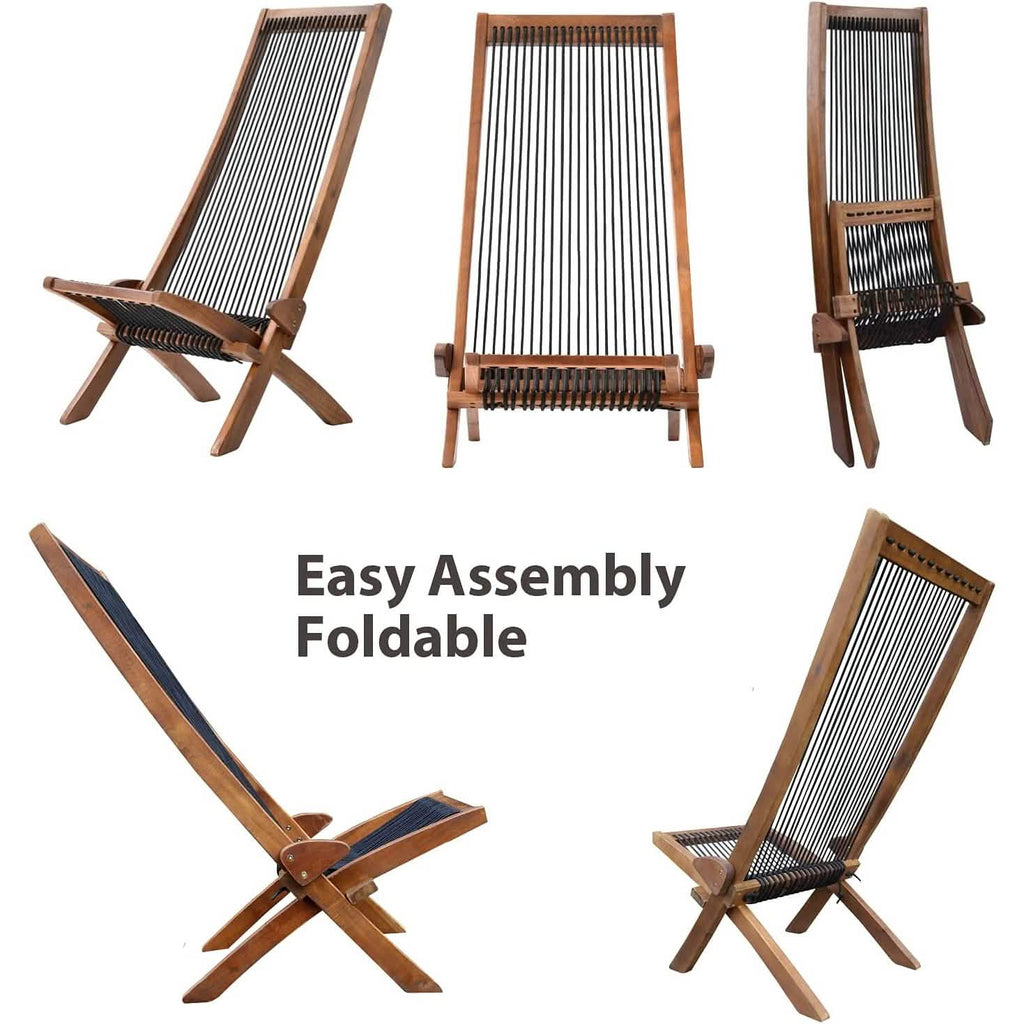 Folding Chairs Wooden Foldable Patio Chair