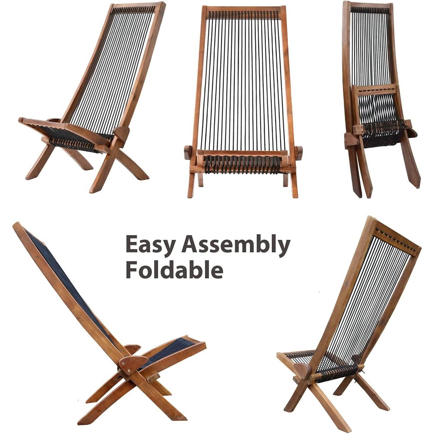 Folding Chairs Wooden Foldable Patio Chair