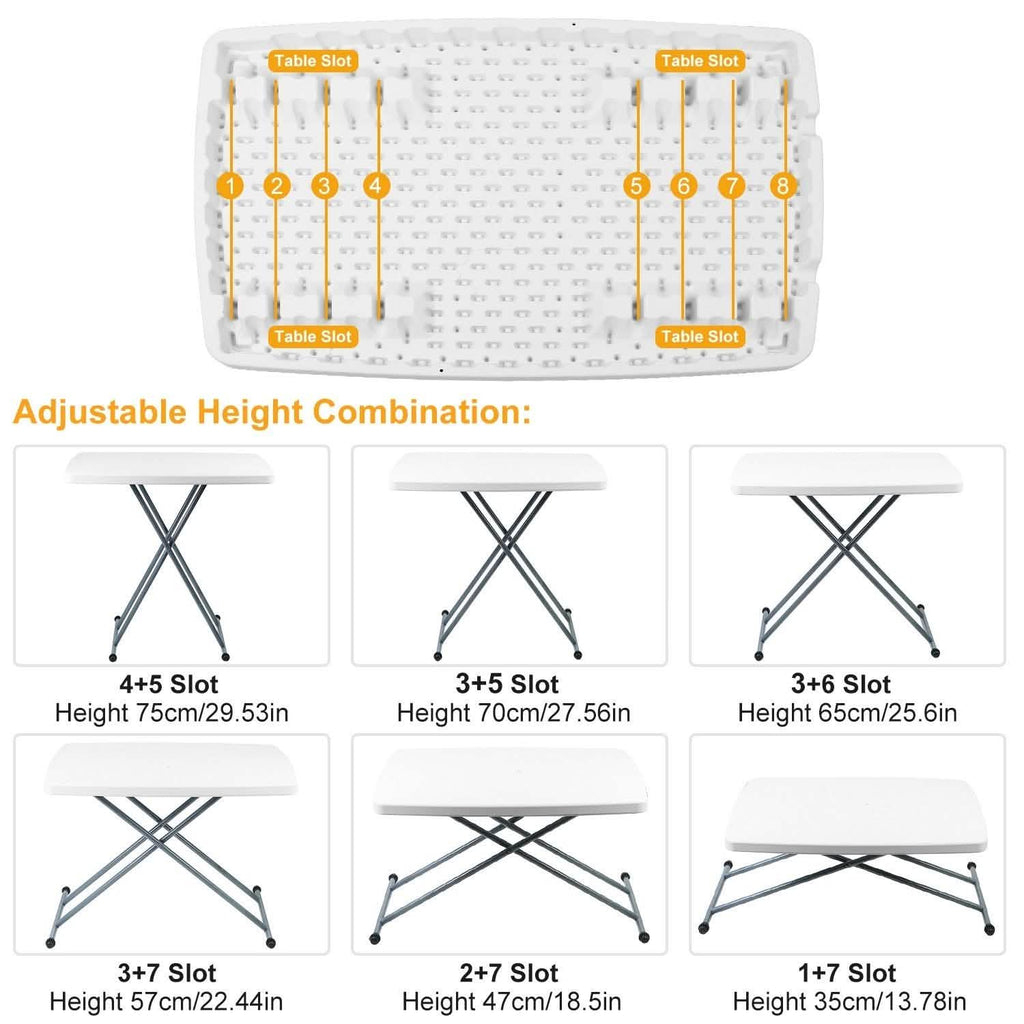 Folding Height Adjustable Snack Table