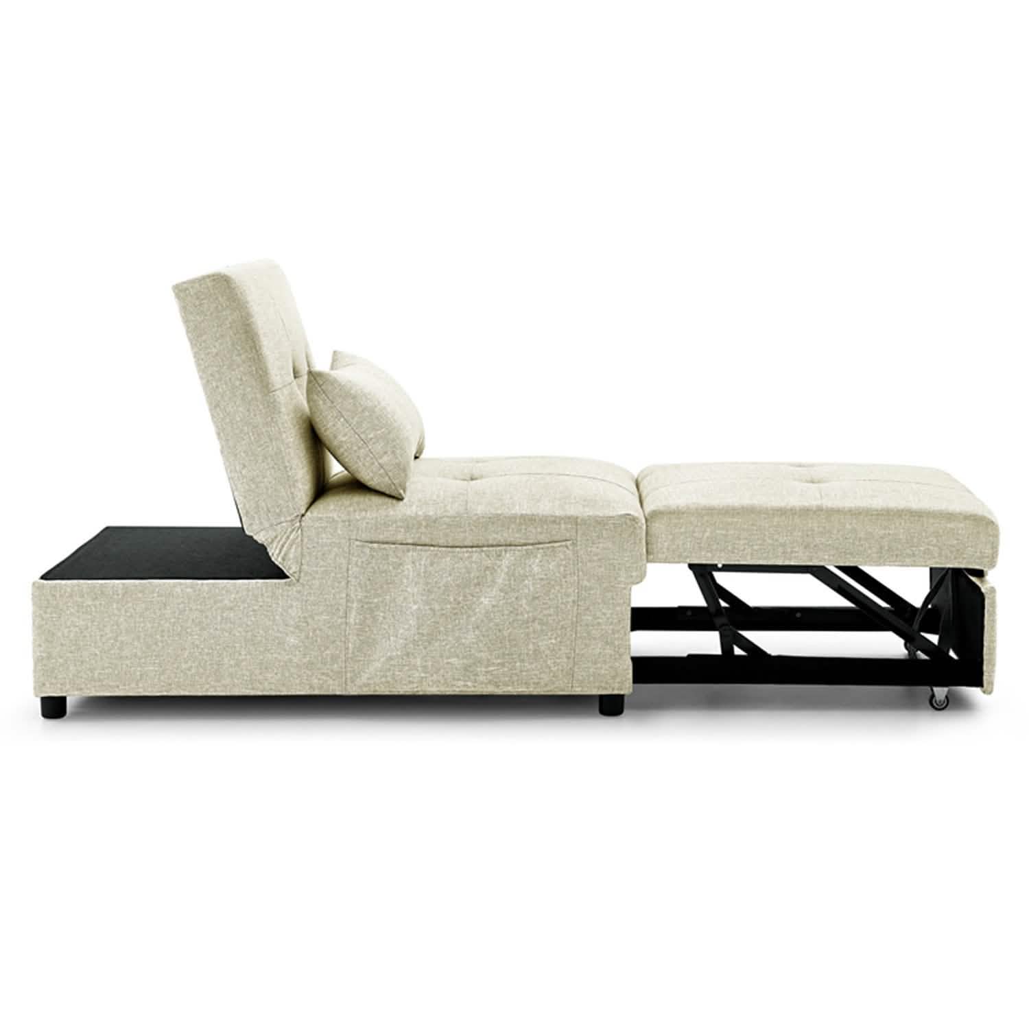 Folding Ottoman Sofa Bed Convertible Upholstered Daybed