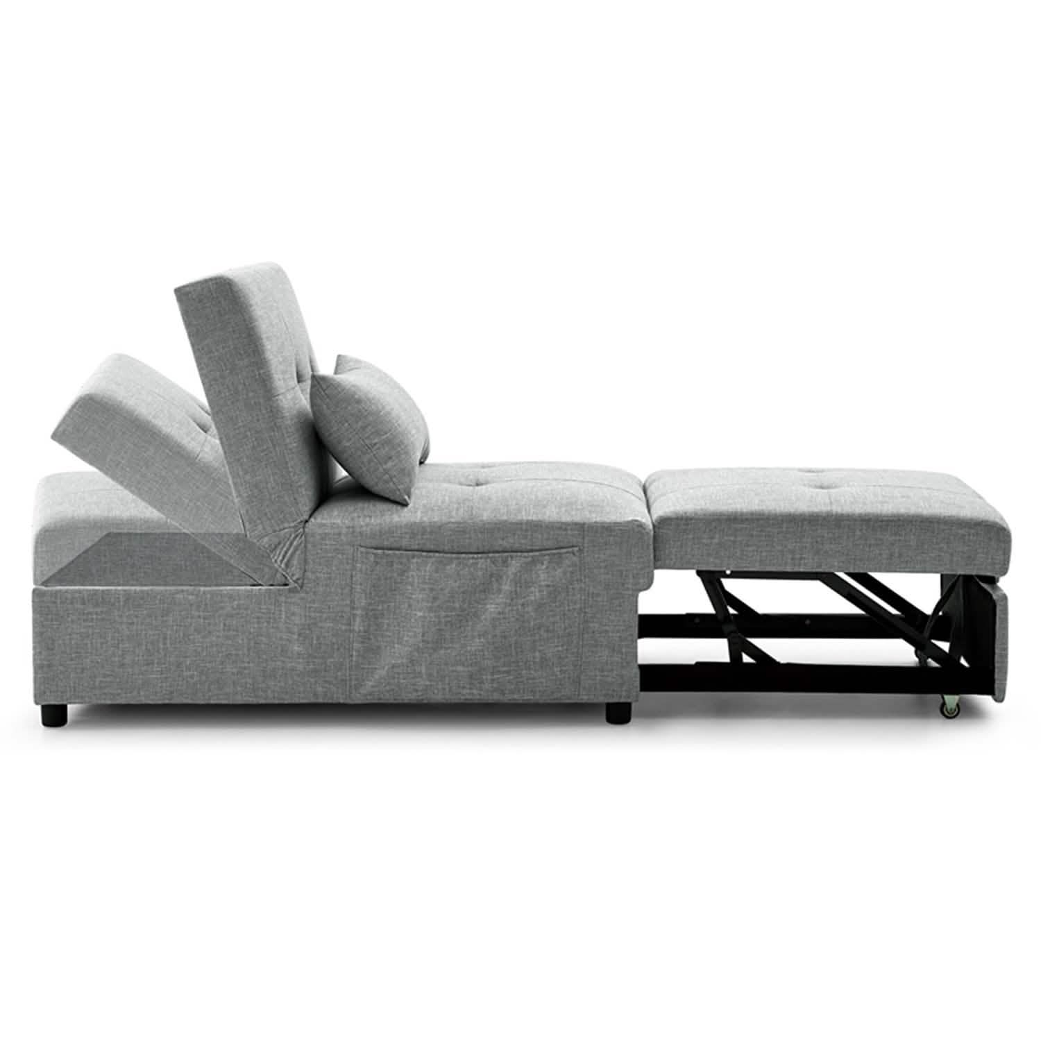 Folding Ottoman Sofa Bed Convertible Upholstered Daybed