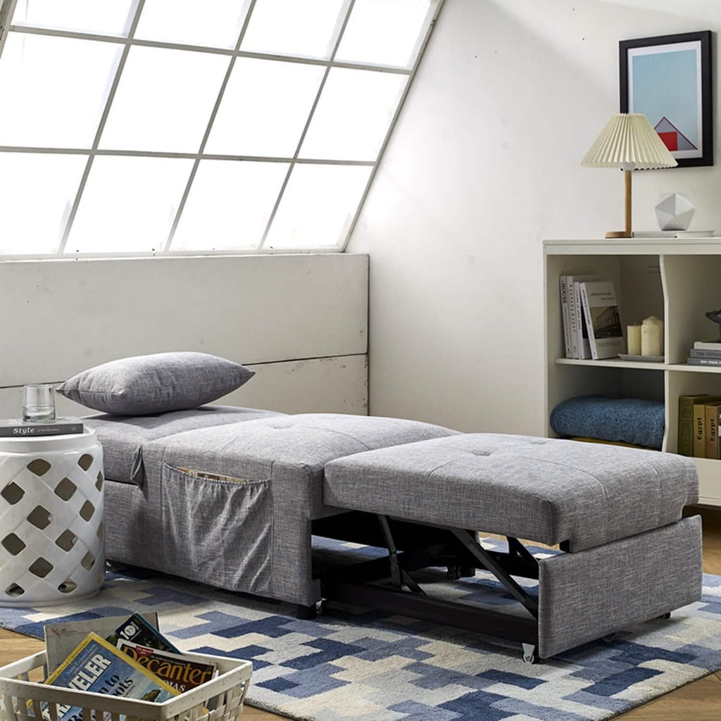 Folding Ottoman Sofa Bed Convertible Upholstered Daybed