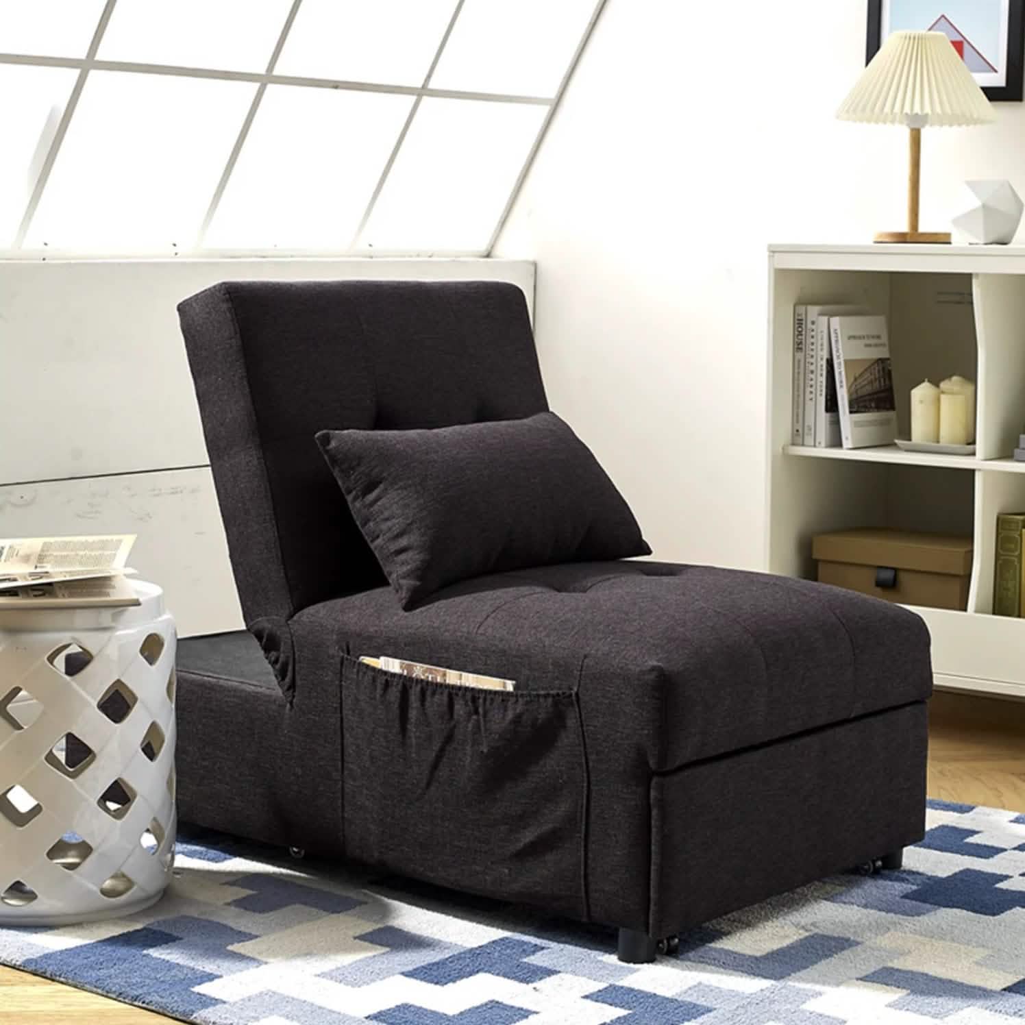 Folding Ottoman Sofa Bed Convertible Upholstered Daybed