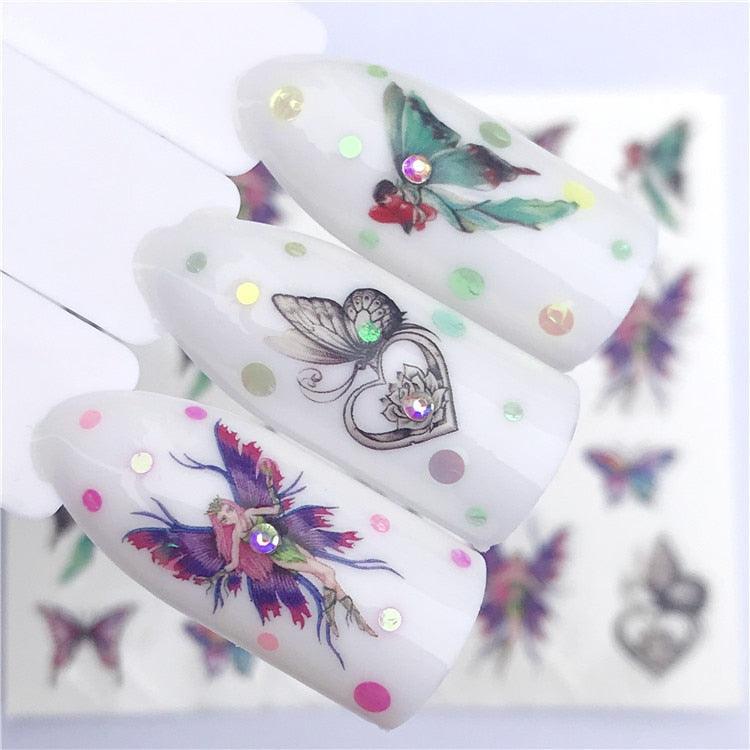 Fox Wolf Animal 3D Embossed Nail Sticker Flower Adhesive Manicure Slider Nail Art Tips Decorations Decals Manicure Design Golden Firework Star Accessories Heart Nail Art Stickers Glitter Decals Love Nail Sequins Laser Heart Nail