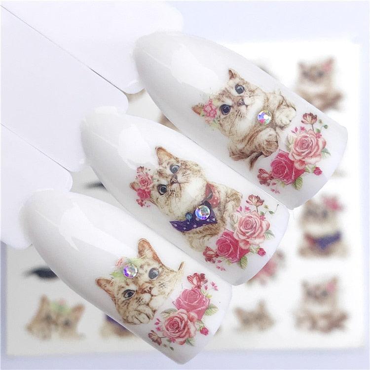 Fox Wolf Animal 3D Embossed Nail Sticker Flower Adhesive Manicure Slider Nail Art Tips Decorations Decals Manicure Design Golden Firework Star Accessories Heart Nail Art Stickers Glitter Decals Love Nail Sequins Laser Heart Nail