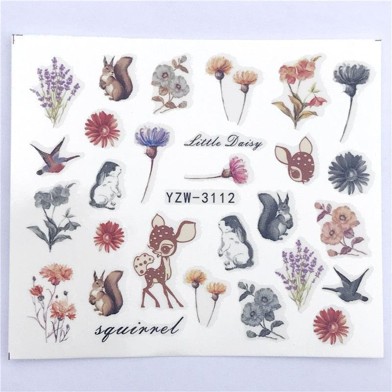 Fox Wolf Animal 3D Embossed Nail Sticker Flower Adhesive Manicure Slider Nail Art Tips Decorations Decals Manicure Design Golden Firework Star Accessories Heart Nail Art Stickers Glitter Decals Love Nail Sequins Laser Heart Nail