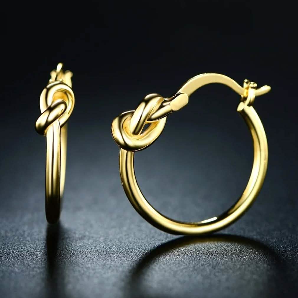 French Lock Knot Hoops in 18K Gold