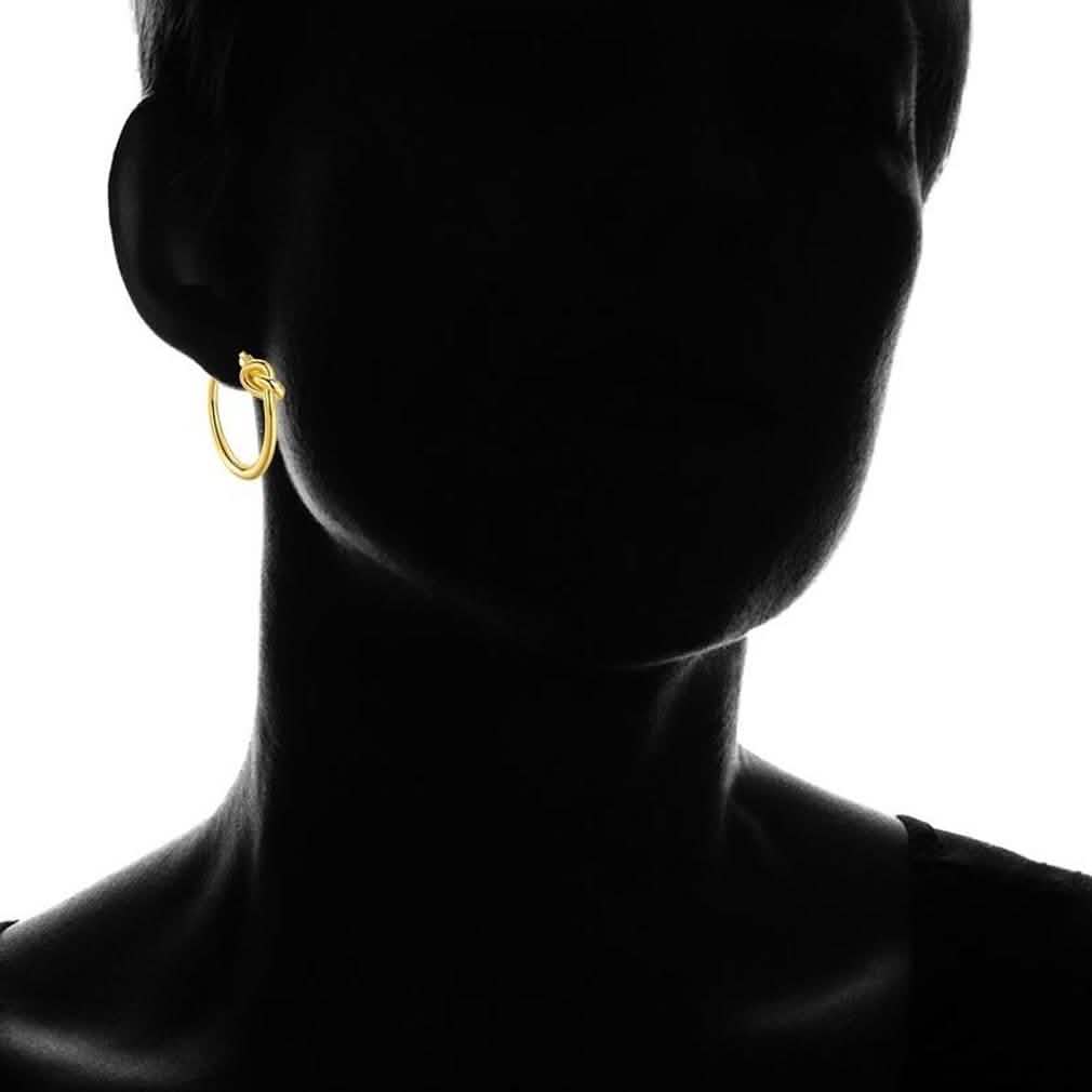 French Lock Knot Hoops in 18K Gold