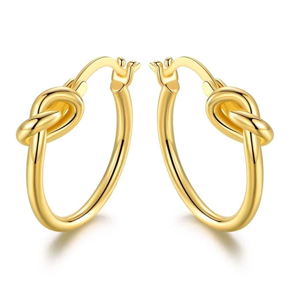 French Lock Knot Hoops in 18K Gold