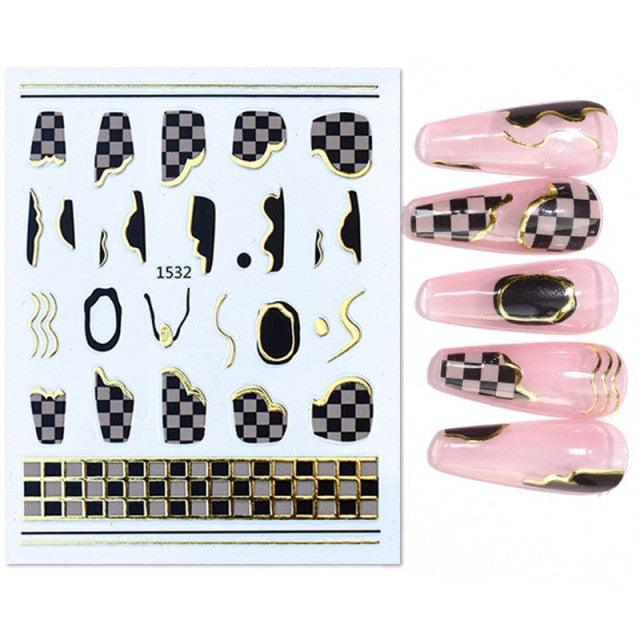French Rose Gold Striping Tape Nail Design Stripe Lines Geometry 3D Sticker for Nails Gel Polish Sticker Decals for Manicuring Decorations Manicure Stickers Decals Silver Strip Line Nail Decal Self-Adhesive 3D Wave Decal Decoration Metallic Curve Design