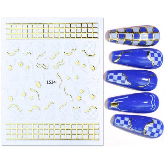 French Rose Gold Striping Tape Nail Design Stripe Lines Geometry 3D Sticker for Nails Gel Polish Sticker Decals for Manicuring Decorations Manicure Stickers Decals Silver Strip Line Nail Decal Self-Adhesive 3D Wave Decal Decoration Metallic Curve Design