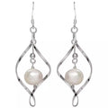 Freshwater Pearl Dangle Earrings in Sterling Silver