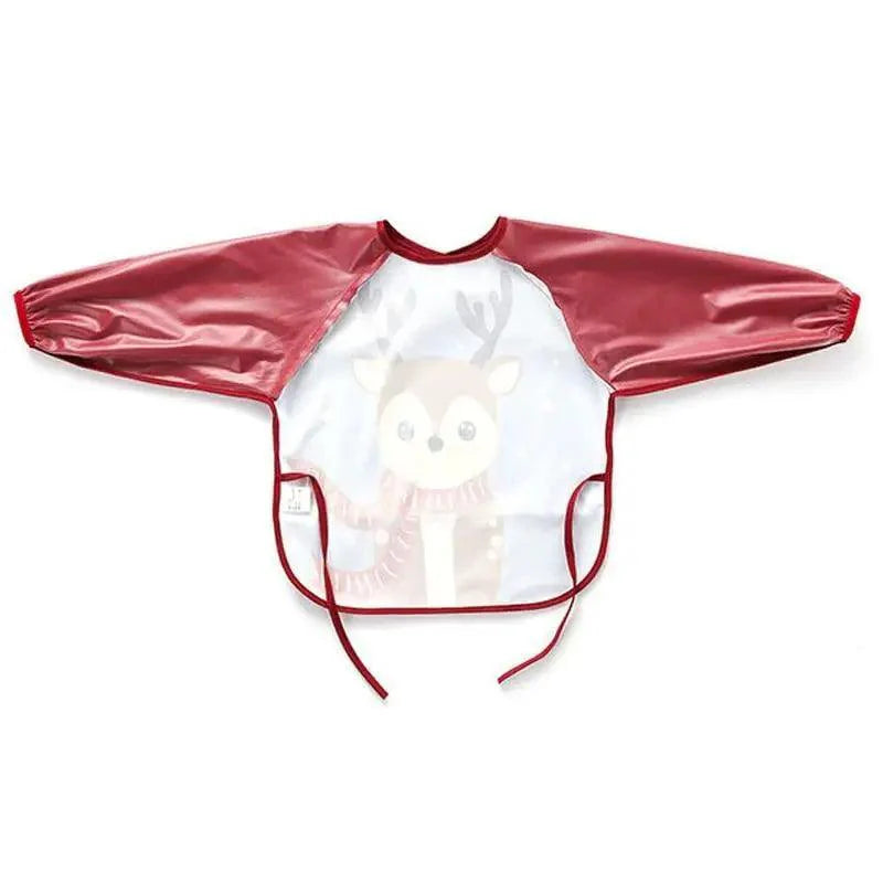 Full Body Adjustable Cute Cartoon Waterproof Eating Long Sleeve Apron Bib With Pocket For Babies Wonderful Gift