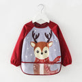 Full Body Adjustable Cute Cartoon Waterproof Eating Long Sleeve Apron Bib With Pocket For Babies Wonderful Gift