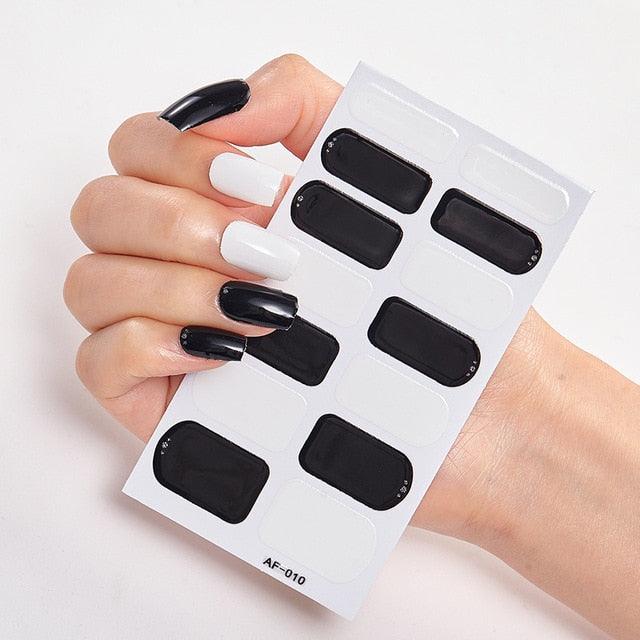 Full Cover Nail Stickers Nail Polish Nail Decoration Nails Sticker Designer Self Adhesive Nail Sticker Creative Nail Art Sticker Sticker Nail Decorations Accessories Metal Curve Stripe Lines Design Letter Nail Sticker Adhesive Decoration Template