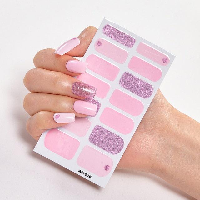 Full Cover Nail Stickers Nail Polish Nail Decoration Nails Sticker Designer Self Adhesive Nail Sticker Creative Nail Art Sticker Sticker Nail Decorations Accessories Metal Curve Stripe Lines Design Letter Nail Sticker Adhesive Decoration Template