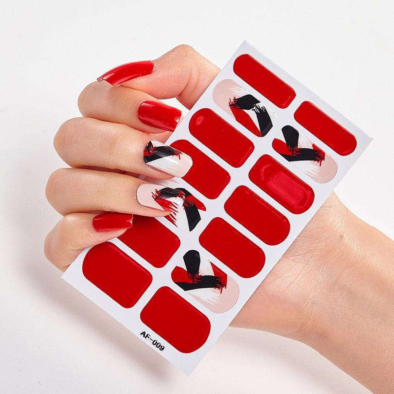 Full Cover Nail Stickers Nail Polish Nail Decoration Nails Sticker Designer Self Adhesive Nail Sticker Creative Nail Art Sticker Sticker Nail Decorations Accessories Metal Curve Stripe Lines Design Letter Nail Sticker Adhesive Decoration Template