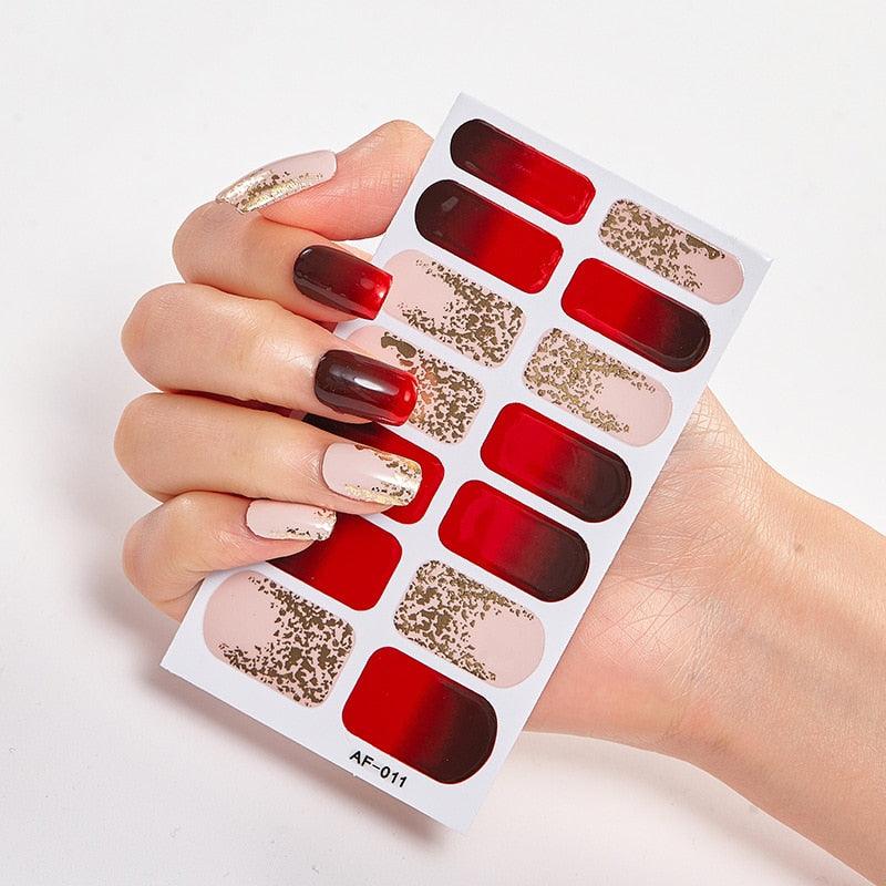Full Cover Nail Stickers Nail Polish Nail Decoration Nails Sticker Designer Self Adhesive Nail Sticker Creative Nail Art Sticker Sticker Nail Decorations Accessories Metal Curve Stripe Lines Design Letter Nail Sticker Adhesive Decoration Template