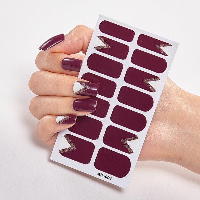 Full Cover Nail Stickers Nail Polish Nail Decoration Nails Sticker Designer Self Adhesive Nail Sticker Creative Nail Art Sticker Sticker Nail Decorations Accessories Metal Curve Stripe Lines Design Letter Nail Sticker Adhesive Decoration Template