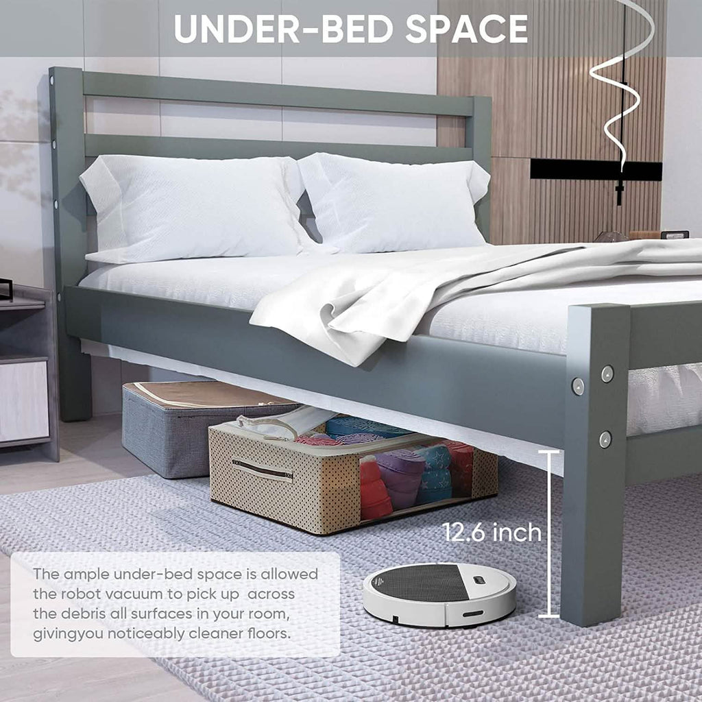 Full Platform Bed Frame with Two Storage Drawers