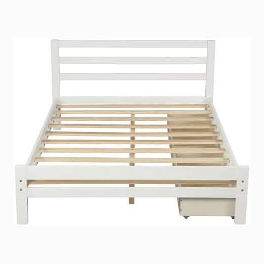 Full Platform Bed Frame with Two Storage Drawers