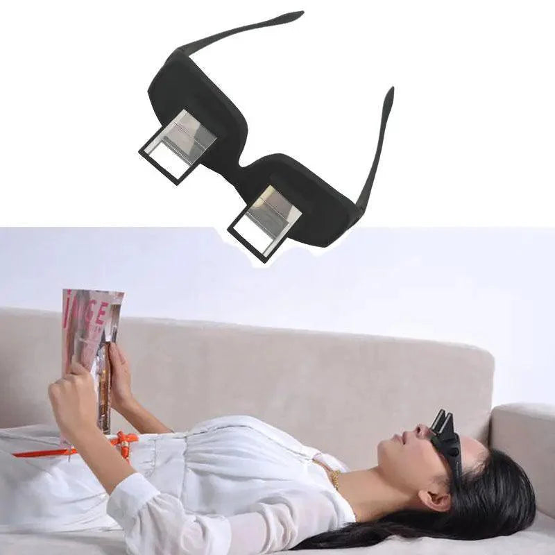 Funny Black Lazy Periscope Horizontal Reading TV Lightweight Sit View Glasses Lie Down Unisex Wide Use Glasses
