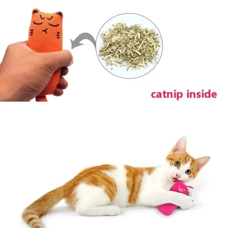 Funny Colorful Teeth Grinding Catnip Toys Cute Kitten Chewing Toy Stuffed Toys For Pets Soft Cat Toys