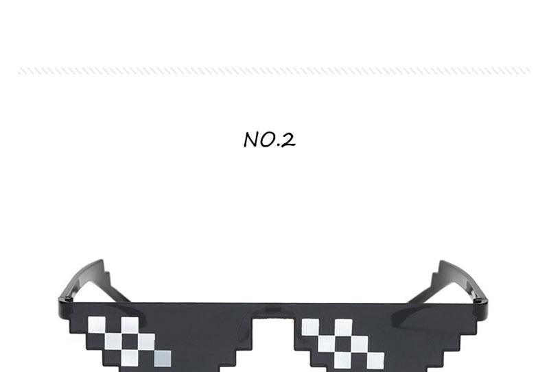 Funny Mosaic Sunglasses For Women New Elegant Vintage Small Frame Glasses For Lady New Retro Shape Metal Design Sunglasses, Men Women Glass 8 Bit Pixel Mosaic Glasses Photo Props Unisex Sunglass