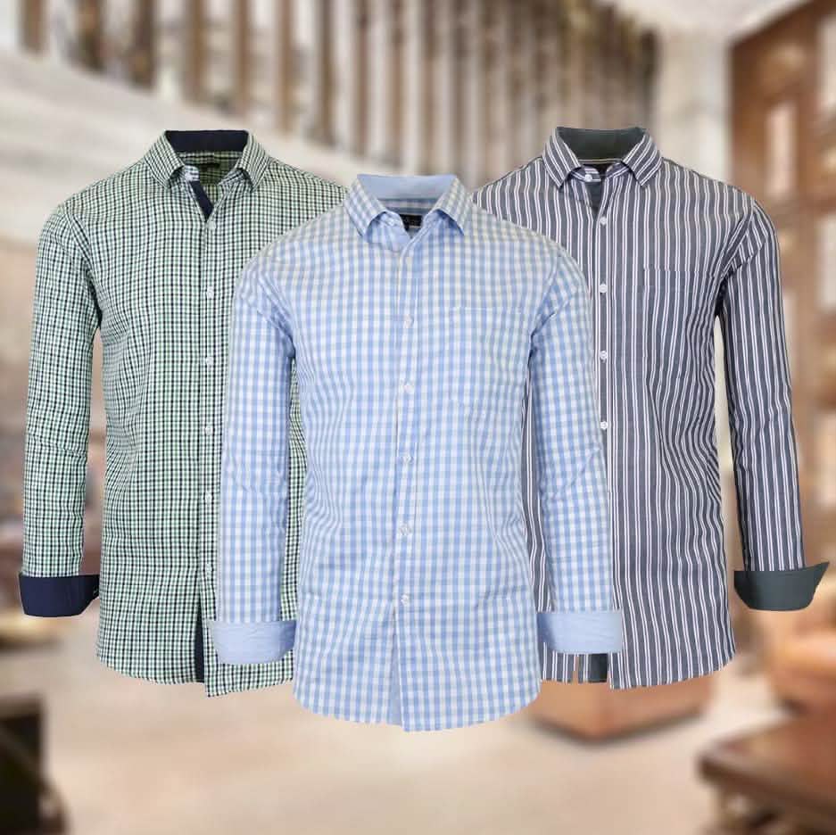 Galaxy by Harvic Men's Long-Sleeve Slim-Fit Printed Dress Shirt