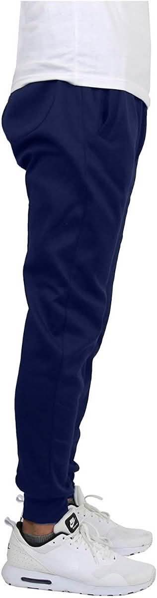 Galaxy By Harvic Men's Slim Fit Fleece Navy Jogger Pants - Size: Large