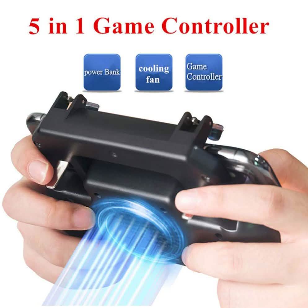 Gaming Grip with Portable Charger Cooling Fan