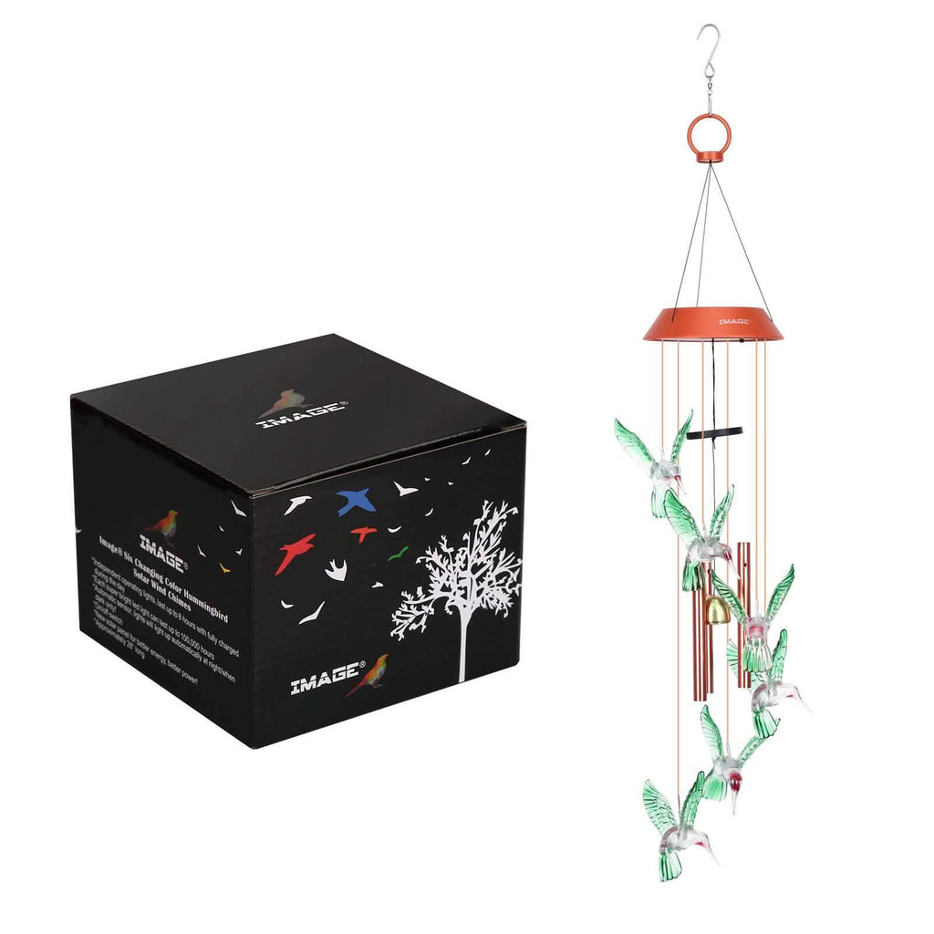 Garden Patio Yard Waterproof Solar Hummingbird Wind Chimes
