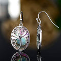 Genuine Blue Abalone Pearl Dragonfly Hook Drop Earrings