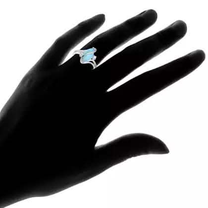 Genuine Marquise-Cut Larimar S Ring