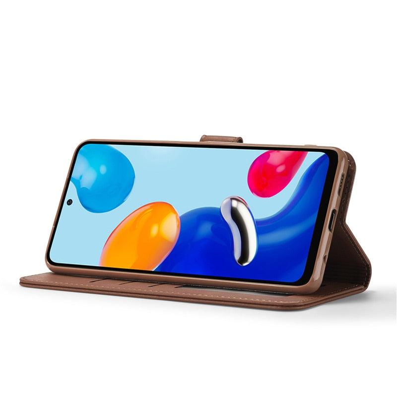 Genuine Premium Leather Detachable Magnetic Flip Cover with Card Holders Horizontal Case For Redmi Note 11 Pro 5G Case On Redmi Note 11 11S 10S 10 10C 9S 9 9T 8T 8 7 Case For Xiaomi Redmi Note11 Pro 5G Case